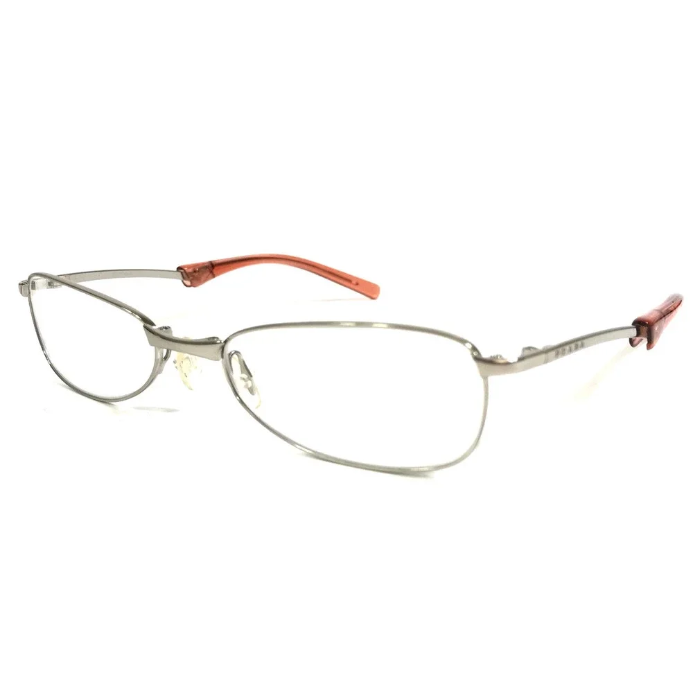Prada Eyeglasses Frames VPR76C 9AC-4L1 Silver Collapsible Folding 53-18-145